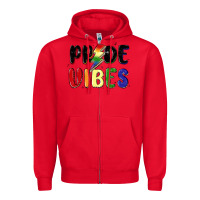 Red pride vibes Zipper Hoodie - MaliasSmallBusiness