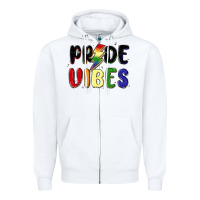 White pride vibes Zipper Hoodie - MaliasSmallBusiness