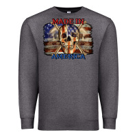 Charcoal Heather Made in America 4th of july Premium Sweatshirt - CowGirlArtShop