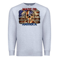 Heather Grey Made in America 4th of july Premium Sweatshirt - CowGirlArtShop