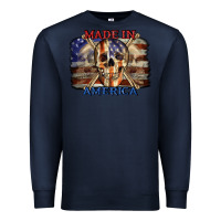 Navy Made in America 4th of july Premium Sweatshirt - CowGirlArtShop