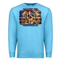 Ocean Blue Made in America 4th of july Premium Sweatshirt - CowGirlArtShop