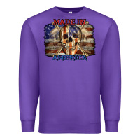 Purple Made in America 4th of july Premium Sweatshirt - CowGirlArtShop