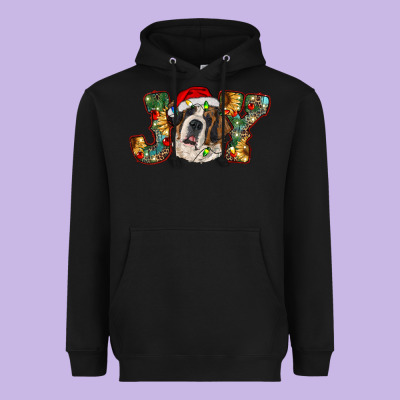 Saint Bernard Christmas Joy, Heavyweight Hoodie Designed By Ranaportraitstore