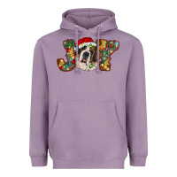 Lavender Saint Bernard Christmas joy, Heavyweight Hoodie - RanaPortraitStore