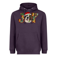 Plum Saint Bernard Christmas joy, Heavyweight Hoodie - RanaPortraitStore