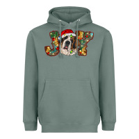 Sage Saint Bernard Christmas joy, Heavyweight Hoodie - RanaPortraitStore