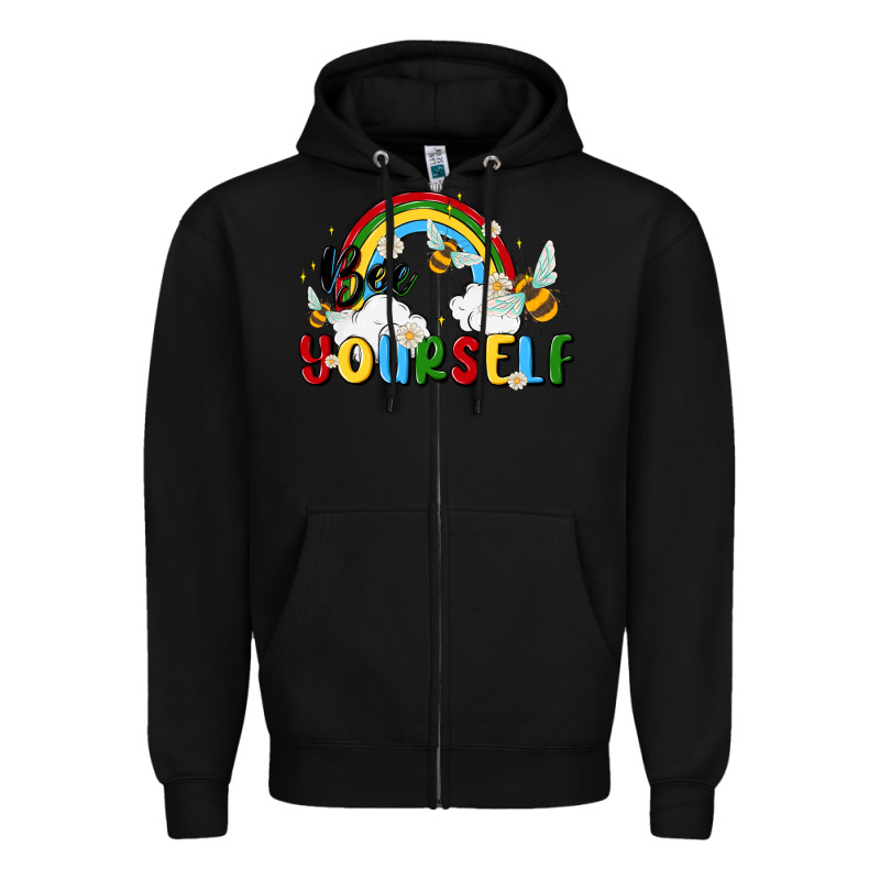 Bee Yourself Zipper Hoodie by MaliasSmallBusiness | Teevron