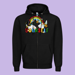 Bee Yourself Zipper Hoodie Designed By Maliassmallbusiness