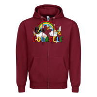 Burgundy bee yourself Zipper Hoodie - MaliasSmallBusiness