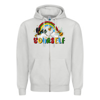Dove Grey bee yourself Zipper Hoodie - MaliasSmallBusiness