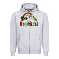 Heather Grey bee yourself Zipper Hoodie - MaliasSmallBusiness