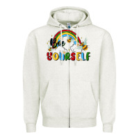 Oatmeal Heather bee yourself Zipper Hoodie - MaliasSmallBusiness