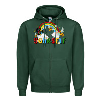 Sports Green bee yourself Zipper Hoodie - MaliasSmallBusiness