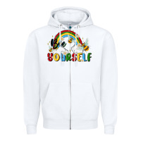 White bee yourself Zipper Hoodie - MaliasSmallBusiness