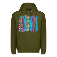 Army Green gemstone and pink leopard brushstrok Premium Hoodie - AdoDesignShop