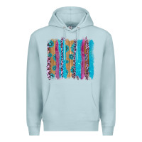 Blue Mist gemstone and pink leopard brushstrok Premium Hoodie - AdoDesignShop