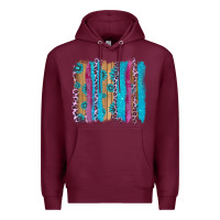 Burgundy gemstone and pink leopard brushstrok Premium Hoodie - AdoDesignShop