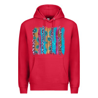 Cardinal gemstone and pink leopard brushstrok Premium Hoodie - AdoDesignShop