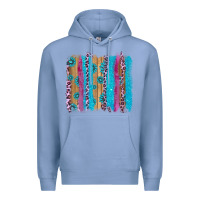 Colony Blue gemstone and pink leopard brushstrok Premium Hoodie - AdoDesignShop