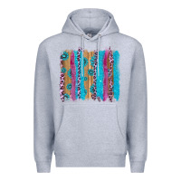 Heather Grey gemstone and pink leopard brushstrok Premium Hoodie - AdoDesignShop