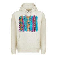 Oatmeal Heather gemstone and pink leopard brushstrok Premium Hoodie - AdoDesignShop