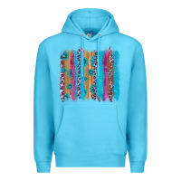 Ocean Blue gemstone and pink leopard brushstrok Premium Hoodie - AdoDesignShop