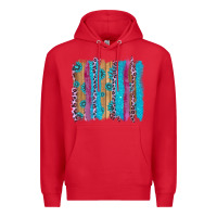 Red gemstone and pink leopard brushstrok Premium Hoodie - AdoDesignShop