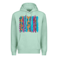Seafoam gemstone and pink leopard brushstrok Premium Hoodie - AdoDesignShop