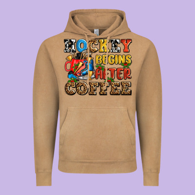 Hockey Begins After Coffee Ado Vintage Hoodie Designed By Adodesignshop