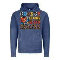 Vintage Denim hockey begins after coffee ado Vintage Hoodie - AdoDesignShop