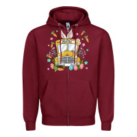 Burgundy easter school bus Zipper Hoodie - MaliasSmallBusiness