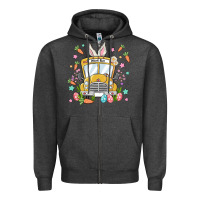 Charcoal Heather easter school bus Zipper Hoodie - MaliasSmallBusiness