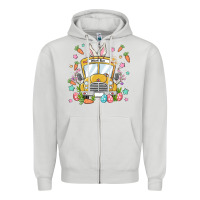 Dove Grey easter school bus Zipper Hoodie - MaliasSmallBusiness
