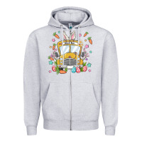 Heather Grey easter school bus Zipper Hoodie - MaliasSmallBusiness