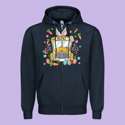 Zipper Hoodie easter school bus