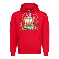 Red easter school bus Zipper Hoodie - MaliasSmallBusiness