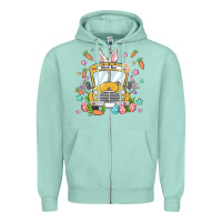 Seafoam easter school bus Zipper Hoodie - MaliasSmallBusiness