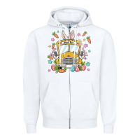 White easter school bus Zipper Hoodie - MaliasSmallBusiness