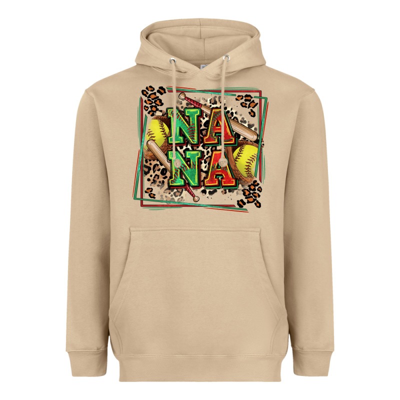 Softball Nana With Leopard Heavyweight Hoodie by Zillion Design Studio | Teevron