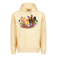 Pina Colada easter coop animals farm chicken chiks rooster flowers butterfly Premium Hoodie - Artiststas