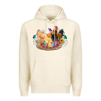 Tofu easter coop animals farm chicken chiks rooster flowers butterfly Premium Hoodie - Artiststas