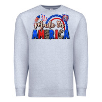 Heather Grey Made in America 4th of july Premium Sweatshirt - CowGirlArtShop