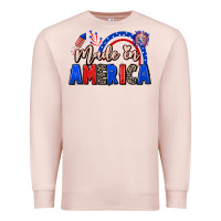 Pale Pink Made in America 4th of july Premium Sweatshirt - CowGirlArtShop