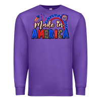 Purple Made in America 4th of july Premium Sweatshirt - CowGirlArtShop