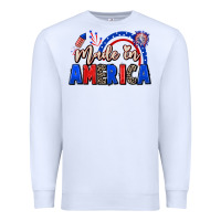White Made in America 4th of july Premium Sweatshirt - CowGirlArtShop