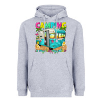 Heather Grey camping is my happy place Heavyweight Hoodie - texasbilliewilder