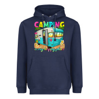 Navy camping is my happy place Heavyweight Hoodie - texasbilliewilder