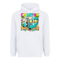 White camping is my happy place Heavyweight Hoodie - texasbilliewilder