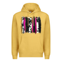 Antique Gold cow , yellow and pink glitter brushstrokes Premium Hoodie - AdoDesignShop